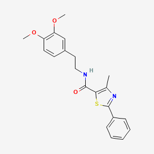 molecular formula C21H22N2O3S B11369887 N-[2-(3,4-dimethoxyphenyl)ethyl]-4-methyl-2-phenyl-1,3-thiazole-5-carboxamide 