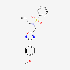 molecular formula C19H19N3O4S B11369911 N-{[3-(4-methoxyphenyl)-1,2,4-oxadiazol-5-yl]methyl}-N-(prop-2-en-1-yl)benzenesulfonamide 