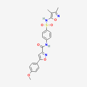 molecular formula C22H20N4O6S B11369998 N-{4-[(3,4-dimethyl-1,2-oxazol-5-yl)sulfamoyl]phenyl}-5-(4-methoxyphenyl)-1,2-oxazole-3-carboxamide 