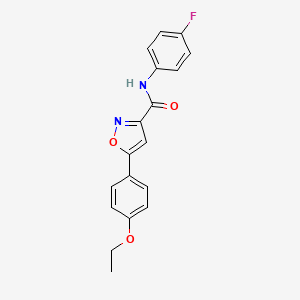 molecular formula C18H15FN2O3 B11370115 5-(4-ethoxyphenyl)-N-(4-fluorophenyl)-1,2-oxazole-3-carboxamide 
