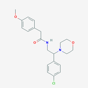 molecular formula C21H25ClN2O3 B11370249 N-[2-(4-chlorophenyl)-2-(morpholin-4-yl)ethyl]-2-(4-methoxyphenyl)acetamide 
