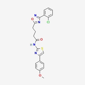 molecular formula C22H19ClN4O3S B11370367 4-[3-(2-chlorophenyl)-1,2,4-oxadiazol-5-yl]-N-[4-(4-methoxyphenyl)-1,3-thiazol-2-yl]butanamide 