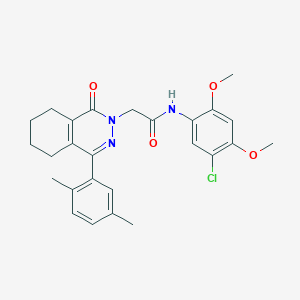molecular formula C26H28ClN3O4 B11370428 N-(5-chloro-2,4-dimethoxyphenyl)-2-[4-(2,5-dimethylphenyl)-1-oxo-5,6,7,8-tetrahydrophthalazin-2(1H)-yl]acetamide 