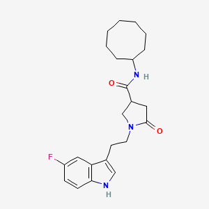 molecular formula C23H30FN3O2 B11370562 N-cyclooctyl-1-[2-(5-fluoro-1H-indol-3-yl)ethyl]-5-oxopyrrolidine-3-carboxamide 