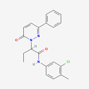 molecular formula C21H20ClN3O2 B11370627 N-(3-chloro-4-methylphenyl)-2-(6-oxo-3-phenylpyridazin-1(6H)-yl)butanamide 