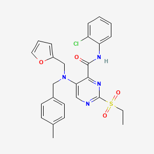 molecular formula C26H25ClN4O4S B11370745 N-(2-chlorophenyl)-2-(ethylsulfonyl)-5-[(furan-2-ylmethyl)(4-methylbenzyl)amino]pyrimidine-4-carboxamide 