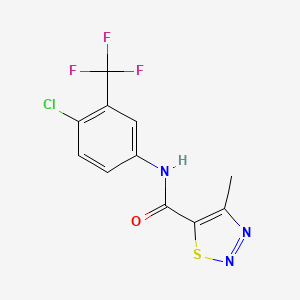 molecular formula C11H7ClF3N3OS B11370828 N-[4-chloro-3-(trifluoromethyl)phenyl]-4-methyl-1,2,3-thiadiazole-5-carboxamide 