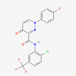 molecular formula C18H10ClF4N3O2 B11370973 N-[2-chloro-5-(trifluoromethyl)phenyl]-1-(4-fluorophenyl)-4-oxo-1,4-dihydropyridazine-3-carboxamide 