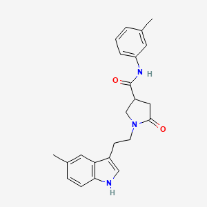 molecular formula C23H25N3O2 B11371003 1-[2-(5-methyl-1H-indol-3-yl)ethyl]-N-(3-methylphenyl)-5-oxopyrrolidine-3-carboxamide 