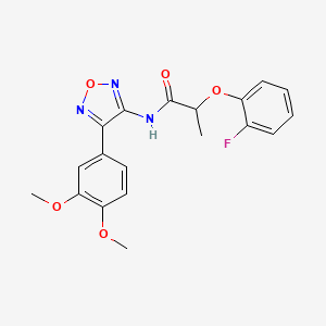 molecular formula C19H18FN3O5 B11371053 N-[4-(3,4-dimethoxyphenyl)-1,2,5-oxadiazol-3-yl]-2-(2-fluorophenoxy)propanamide 
