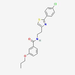 molecular formula C21H21ClN2O2S B11371234 N-{2-[2-(4-chlorophenyl)-1,3-thiazol-4-yl]ethyl}-3-propoxybenzamide 