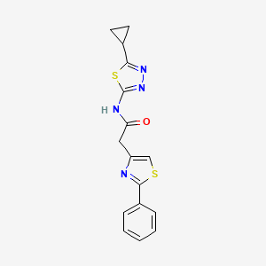 molecular formula C16H14N4OS2 B11371384 N-(5-cyclopropyl-1,3,4-thiadiazol-2-yl)-2-(2-phenyl-1,3-thiazol-4-yl)acetamide 
