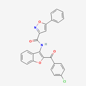 molecular formula C25H15ClN2O4 B11371466 N-{2-[(4-chlorophenyl)carbonyl]-1-benzofuran-3-yl}-5-phenyl-1,2-oxazole-3-carboxamide 