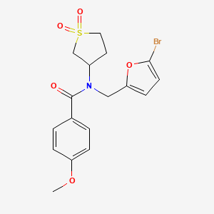 molecular formula C17H18BrNO5S B11371535 N-[(5-bromofuran-2-yl)methyl]-N-(1,1-dioxidotetrahydrothiophen-3-yl)-4-methoxybenzamide 