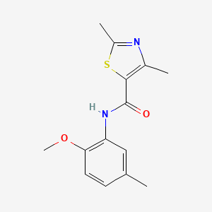 molecular formula C14H16N2O2S B11371565 N-(2-methoxy-5-methylphenyl)-2,4-dimethyl-1,3-thiazole-5-carboxamide 