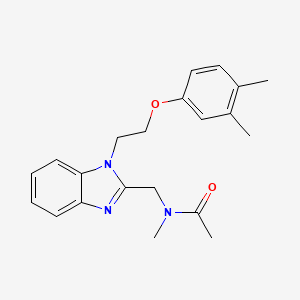 molecular formula C21H25N3O2 B11371644 N-({1-[2-(3,4-dimethylphenoxy)ethyl]-1H-benzimidazol-2-yl}methyl)-N-methylacetamide 
