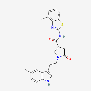 molecular formula C24H24N4O2S B11371876 N-(4-methyl-1,3-benzothiazol-2-yl)-1-[2-(5-methyl-1H-indol-3-yl)ethyl]-5-oxopyrrolidine-3-carboxamide 