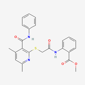 molecular formula C24H23N3O4S B11371937 Methyl 2-[({[4,6-dimethyl-3-(phenylcarbamoyl)pyridin-2-yl]sulfanyl}acetyl)amino]benzoate 