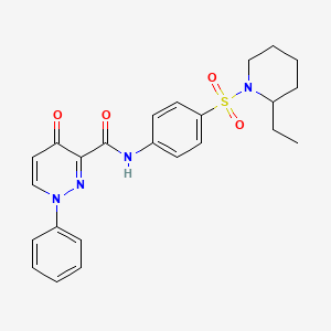 molecular formula C24H26N4O4S B11371988 N-{4-[(2-ethylpiperidin-1-yl)sulfonyl]phenyl}-4-oxo-1-phenyl-1,4-dihydropyridazine-3-carboxamide 