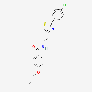 molecular formula C21H21ClN2O2S B11372059 N-{2-[2-(4-chlorophenyl)-1,3-thiazol-4-yl]ethyl}-4-propoxybenzamide 