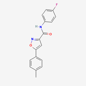 molecular formula C17H13FN2O2 B11372306 N-(4-fluorophenyl)-5-(4-methylphenyl)-1,2-oxazole-3-carboxamide 