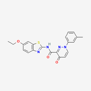 molecular formula C21H18N4O3S B11372312 N-(6-ethoxy-1,3-benzothiazol-2-yl)-1-(3-methylphenyl)-4-oxo-1,4-dihydropyridazine-3-carboxamide 