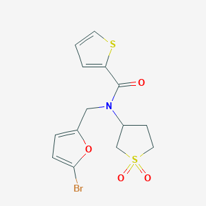 molecular formula C14H14BrNO4S2 B11372632 N-[(5-bromofuran-2-yl)methyl]-N-(1,1-dioxidotetrahydrothiophen-3-yl)thiophene-2-carboxamide 
