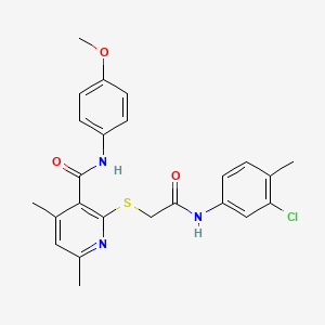 molecular formula C24H24ClN3O3S B11372674 2-({2-[(3-chloro-4-methylphenyl)amino]-2-oxoethyl}sulfanyl)-N-(4-methoxyphenyl)-4,6-dimethylpyridine-3-carboxamide 