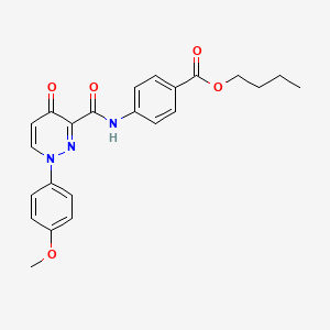 molecular formula C23H23N3O5 B11372697 Butyl 4-({[1-(4-methoxyphenyl)-4-oxo-1,4-dihydropyridazin-3-yl]carbonyl}amino)benzoate 