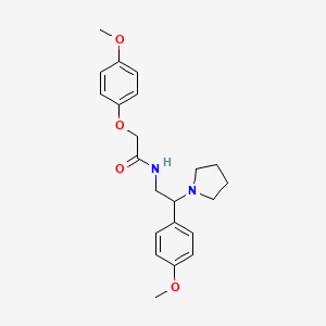 molecular formula C22H28N2O4 B11372726 2-(4-methoxyphenoxy)-N-[2-(4-methoxyphenyl)-2-(pyrrolidin-1-yl)ethyl]acetamide 