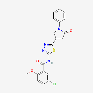 molecular formula C20H17ClN4O3S B11372871 5-chloro-2-methoxy-N-[5-(5-oxo-1-phenylpyrrolidin-3-yl)-1,3,4-thiadiazol-2-yl]benzamide 