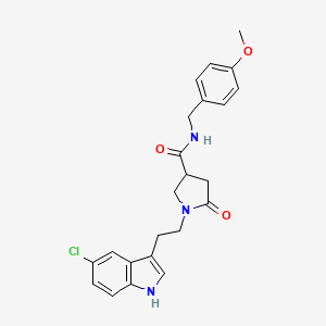molecular formula C23H24ClN3O3 B11372996 1-[2-(5-chloro-1H-indol-3-yl)ethyl]-N-(4-methoxybenzyl)-5-oxopyrrolidine-3-carboxamide 