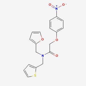 molecular formula C18H16N2O5S B11373070 N-(furan-2-ylmethyl)-2-(4-nitrophenoxy)-N-(thiophen-2-ylmethyl)acetamide 