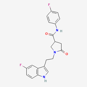 molecular formula C21H19F2N3O2 B11373337 1-[2-(5-fluoro-1H-indol-3-yl)ethyl]-N-(4-fluorophenyl)-5-oxopyrrolidine-3-carboxamide 