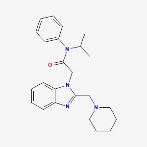molecular formula C24H30N4O B11373496 N-phenyl-2-[2-(piperidin-1-ylmethyl)-1H-benzimidazol-1-yl]-N-(propan-2-yl)acetamide 
