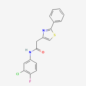 molecular formula C17H12ClFN2OS B11373512 N-(3-chloro-4-fluorophenyl)-2-(2-phenyl-1,3-thiazol-4-yl)acetamide 