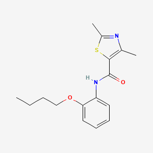 molecular formula C16H20N2O2S B11373547 N-(2-butoxyphenyl)-2,4-dimethyl-1,3-thiazole-5-carboxamide 
