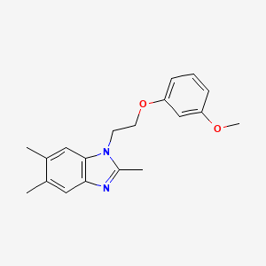 molecular formula C19H22N2O2 B11373634 1-[2-(3-methoxyphenoxy)ethyl]-2,5,6-trimethyl-1H-benzimidazole 
