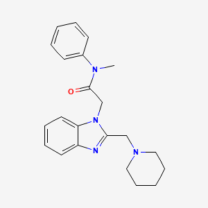 molecular formula C22H26N4O B11373732 N-methyl-N-phenyl-2-[2-(piperidin-1-ylmethyl)-1H-benzimidazol-1-yl]acetamide 