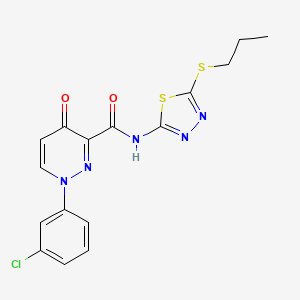 molecular formula C16H14ClN5O2S2 B11373805 1-(3-chlorophenyl)-4-oxo-N-[5-(propylsulfanyl)-1,3,4-thiadiazol-2-yl]-1,4-dihydropyridazine-3-carboxamide 