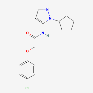 molecular formula C16H18ClN3O2 B11373826 2-(4-chlorophenoxy)-N-(1-cyclopentyl-1H-pyrazol-5-yl)acetamide 