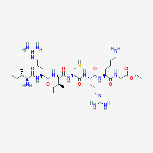 molecular formula C37H72N14O8S B011374 Isoleucyl-arginyl-isoleucyl-cysteinyl-arginyl-lysyl-glycine ethyl ester CAS No. 110786-25-9