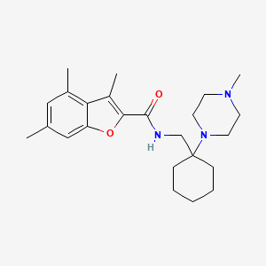 molecular formula C24H35N3O2 B11374047 3,4,6-trimethyl-N-{[1-(4-methylpiperazin-1-yl)cyclohexyl]methyl}-1-benzofuran-2-carboxamide 