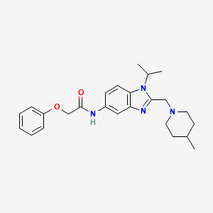 molecular formula C25H32N4O2 B11374220 N-{2-[(4-methylpiperidin-1-yl)methyl]-1-(propan-2-yl)-1H-benzimidazol-5-yl}-2-phenoxyacetamide 
