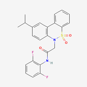 molecular formula C23H20F2N2O3S B11374269 N-(2,6-difluorophenyl)-2-(9-isopropyl-5,5-dioxido-6H-dibenzo[c,e][1,2]thiazin-6-yl)acetamide 