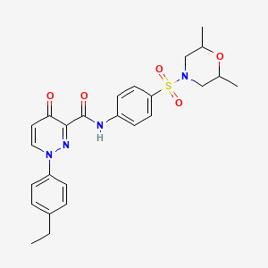 molecular formula C25H28N4O5S B11374284 N-{4-[(2,6-dimethylmorpholin-4-yl)sulfonyl]phenyl}-1-(4-ethylphenyl)-4-oxo-1,4-dihydropyridazine-3-carboxamide 