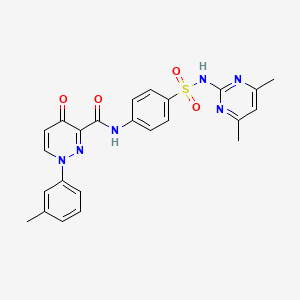 molecular formula C24H22N6O4S B11374342 N-{4-[(4,6-dimethylpyrimidin-2-yl)sulfamoyl]phenyl}-1-(3-methylphenyl)-4-oxo-1,4-dihydropyridazine-3-carboxamide 