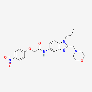 molecular formula C23H27N5O5 B11374398 N-[2-(morpholin-4-ylmethyl)-1-propyl-1H-benzimidazol-5-yl]-2-(4-nitrophenoxy)acetamide 