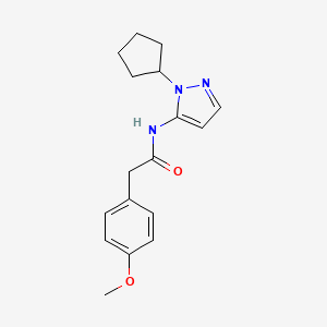 molecular formula C17H21N3O2 B11374511 N-(1-cyclopentyl-1H-pyrazol-5-yl)-2-(4-methoxyphenyl)acetamide 