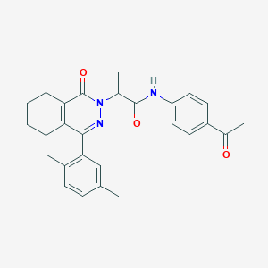 molecular formula C27H29N3O3 B11374525 N-(4-acetylphenyl)-2-[4-(2,5-dimethylphenyl)-1-oxo-5,6,7,8-tetrahydrophthalazin-2(1H)-yl]propanamide 